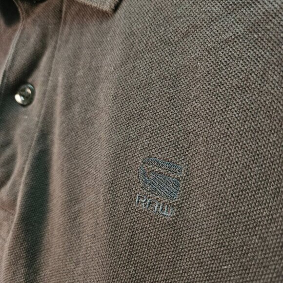 G-Star Raw Polo Shirt Embroidered Logo Golf Black Short Sleeve Men's Size M - Picture 6 of 10